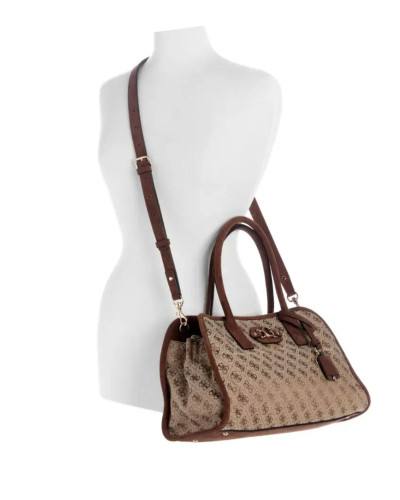 Borsa donna Guess Samantha girlfriend satchel latte/ logo brown B27GU167 JG231306