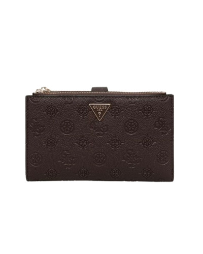 Portafoglio Guess Blake SLG double zip organizer brown logo A27GU61 PD2222157