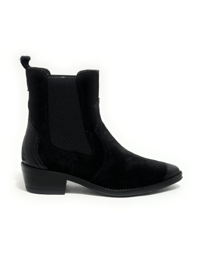 Scarpe donna Francesco Brunelli stivaletto pelle scamosciata nero D27FB05 DF 6714