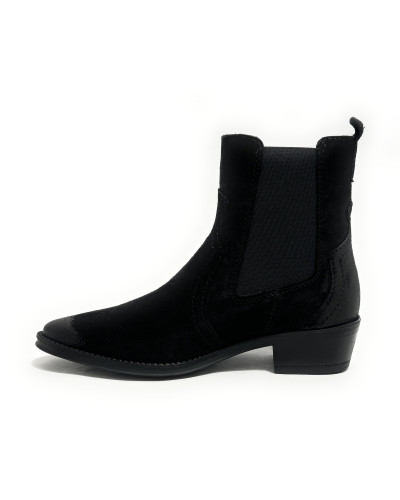 Scarpe donna Francesco Brunelli stivaletto pelle scamosciata nero D27FB05 DF 6714