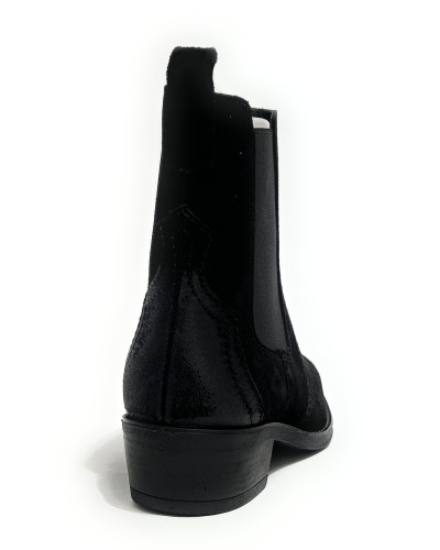 Scarpe donna Francesco Brunelli stivaletto pelle scamosciata nero D27FB05 DF 6714