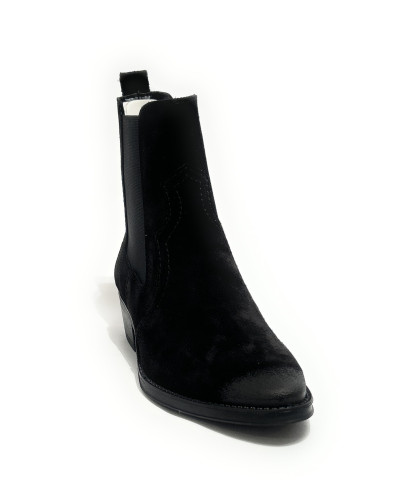 Scarpe donna Francesco Brunelli stivaletto pelle scamosciata nero D27FB05 DF 6714