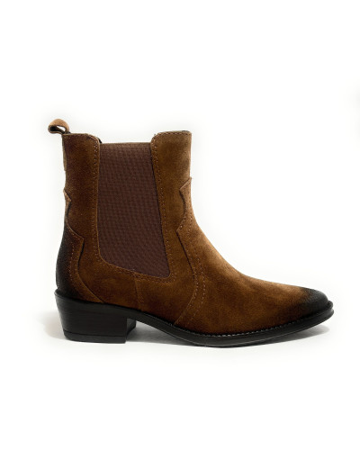 Scarpe donna Francesco Brunelli stivaletto pelle scamosciata marrone D27FB06 DF 6714