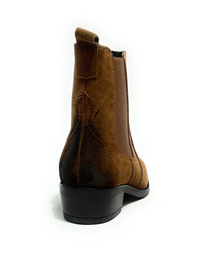 Scarpe donna Francesco Brunelli stivaletto pelle scamosciata marrone D27FB06 DF 6714