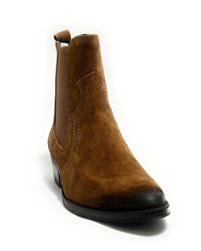 Scarpe donna Francesco Brunelli stivaletto pelle scamosciata marrone D27FB06 DF 6714