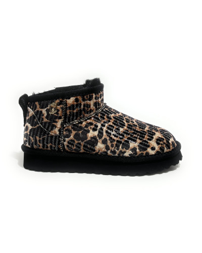 Stivaletto Liu-Jo Jil 01 ankle boot velvet sequins leopard D27LJ20 SF6141 TX547 S19C1