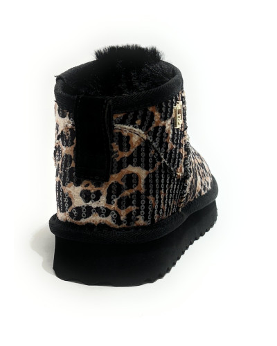Stivaletto Liu-Jo Jil 01 ankle boot velvet sequins leopard D27LJ20 SF6141 TX547 S19C1
