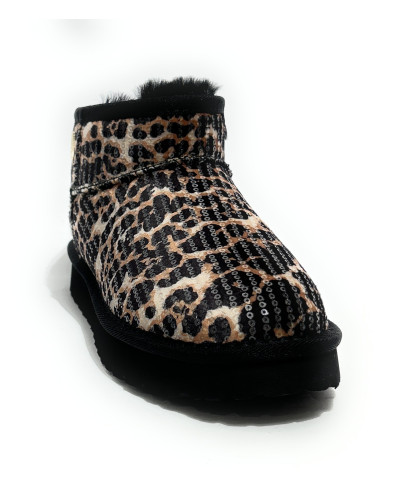 Stivaletto Liu-Jo Jil 01 ankle boot velvet sequins leopard D27LJ20 SF6141 TX547 S19C1