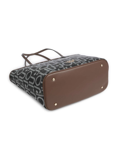 Borsa donna Liu-jo Evrim Tote M jacquard Nero B27LJ81 AF6070 T769A 22222