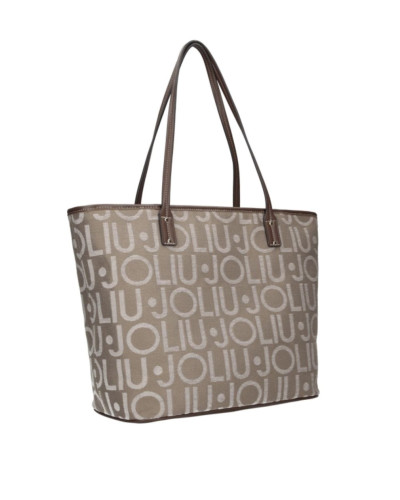 Borsa donna Liu-jo Evrim Tote M jacquard neutro B27LJ79 AF6070 T769A 51308
