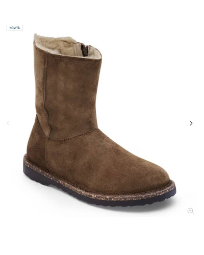 Scarpe donna Birkenstock stivaletto Uppsala zip shearling dark tea D27BI05 1030218