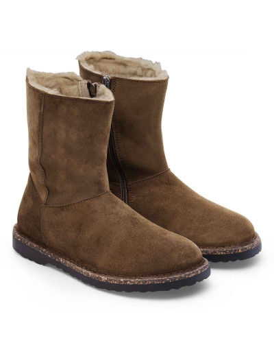 Scarpe donna Birkenstock stivaletto Uppsala zip shearling dark tea D27BI05 1030218
