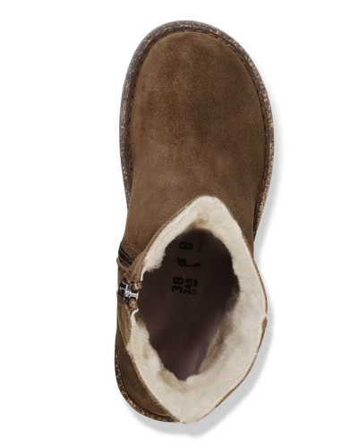 Scarpe donna Birkenstock stivaletto Uppsala zip shearling dark tea D27BI05 1030218