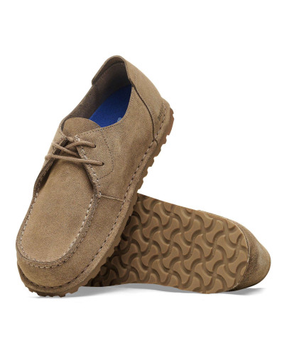 Scarpe unisex Birkenstock mocassino Utti Lace solid gray taupe U27BI02 1034384