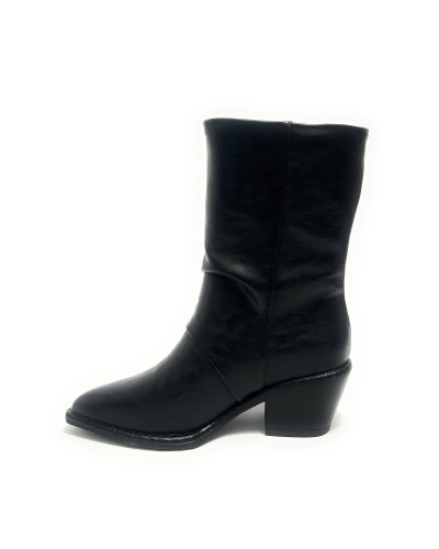 Scarpe donna Gold&gold stivale con frange in ecopelle nero D27GG25 FS15
