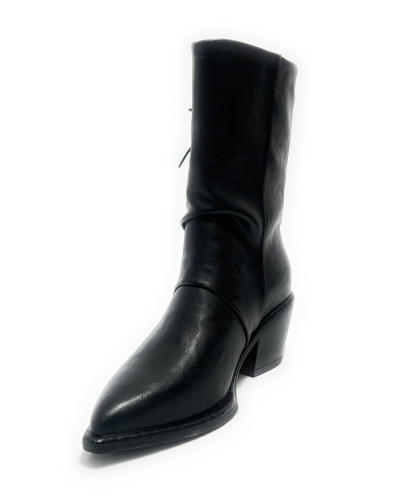 Scarpe donna Gold&gold stivale con frange in ecopelle nero D27GG25 FS15