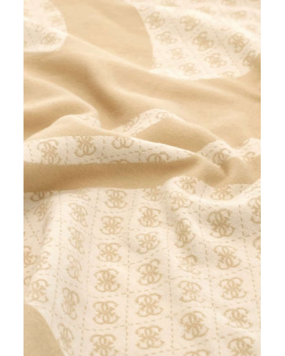 Sciarpa donna Guess Noelle jacquard Kefiah beige multilogo C27GU29 AW5657POL03