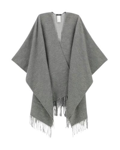 Poncho donna Guess 4G logo e frange grigio C27GU31 AW5660POL03