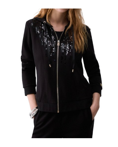 Felpa aperta donna Liu Jo con zip nero E27LJ32 TF6134 FS576 22222