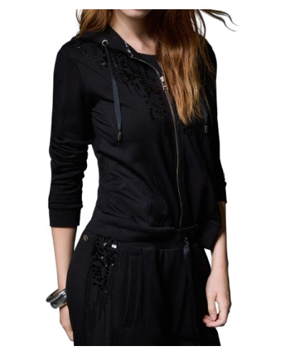 Felpa aperta donna Liu Jo con zip nero E27LJ32 TF6134 FS576 22222