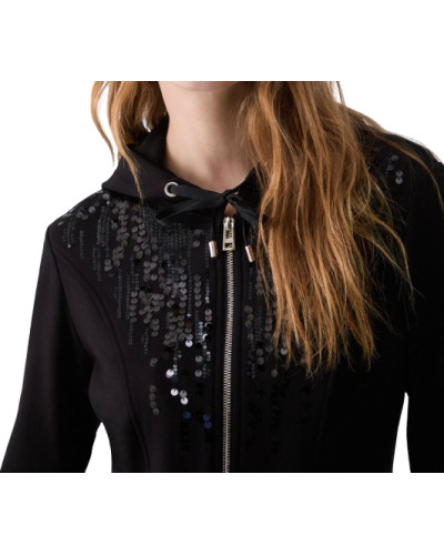 Felpa aperta donna Liu Jo con zip nero E27LJ32 TF6134 FS576 22222