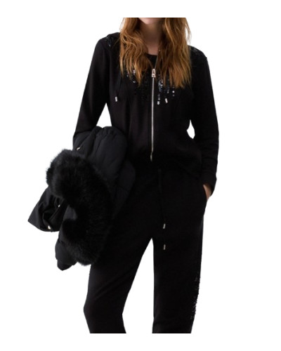 Felpa aperta donna Liu Jo con zip nero E27LJ32 TF6134 FS576 22222