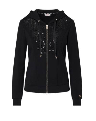 Felpa aperta donna Liu Jo con zip nero E27LJ32 TF6134 FS576 22222
