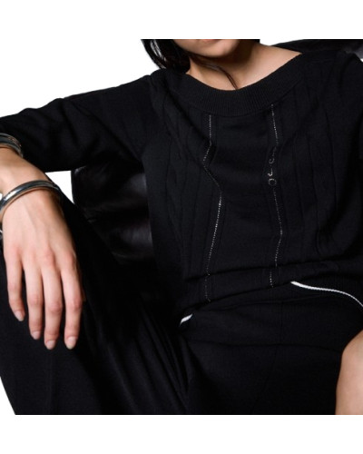 Maglione donna Liu Jo nero/bianco E27LJ40 TF6189 MS63L A3521