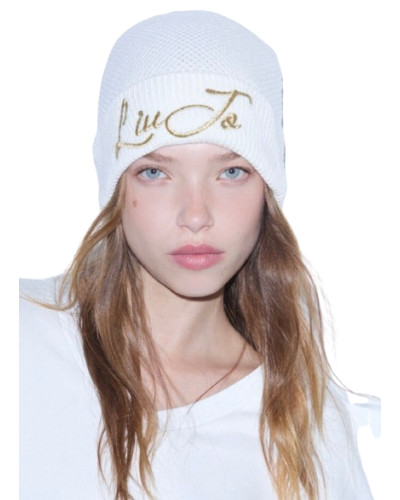 Berretto Liu jo beanie bianco lana C27LJ08 TF6270 MS75L 10701