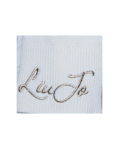 Sciarpa Liu Jo con logo ricamato bianco lana C27LJ06 TF6269 MS75L 10701