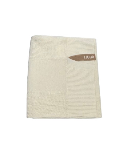 Sciarpa donna Liu Jo in maglia bianco lana C27LJ02 TF6234 MA22S D3073