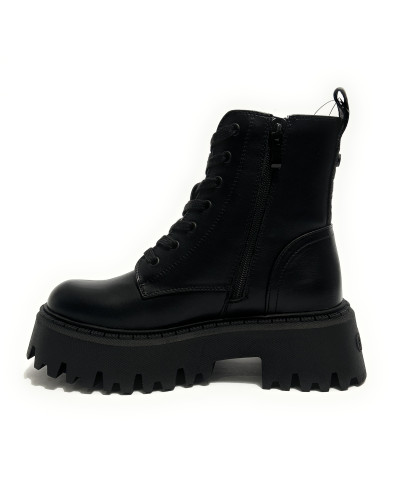 Scarpe donna Buffalo stivaletto Aspen Lace up mid vegan nappa black D27BF09 BNPD00018471
