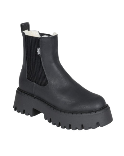 Scarpe donna Buffalo stivaletto Aspen Chelsea warm vegan nappa black D27BF11 BN1270101