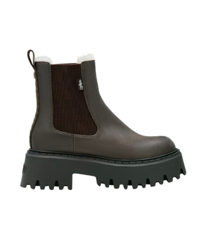 Scarpe donna Buffalo stivaletto Aspen Chelsea warm vegan nubuck dark brown D27BF13 BNPD00018598