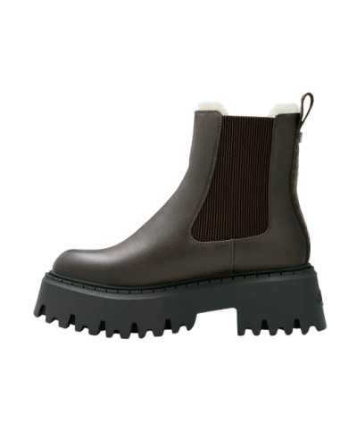 Scarpe donna Buffalo stivaletto Aspen Chelsea warm vegan nubuck dark brown D27BF13 BNPD00018598