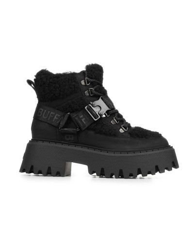 Scarpe donna Buffalo stivaletto Aspen com mid warm black D27BF14 BN1622593