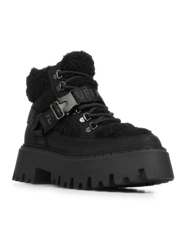 Scarpe donna Buffalo stivaletto Aspen com mid warm black D27BF14 BN1622593