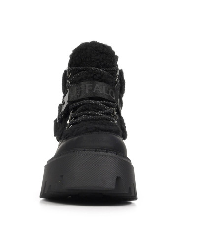 Scarpe donna Buffalo stivaletto Aspen com mid warm black D27BF14 BN1622593