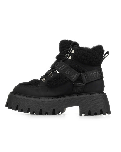 Scarpe donna Buffalo stivaletto Aspen com mid warm black D27BF14 BN1622593