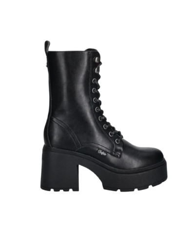 Scarpe donna Buffalo stivaletto Mila lace up mid vegan nappa black D27BF16 BN1622615