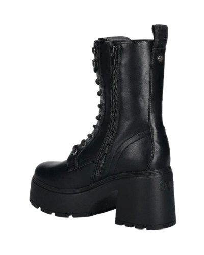 Scarpe donna Buffalo stivaletto Mila lace up mid vegan nappa black D27BF16 BN1622615