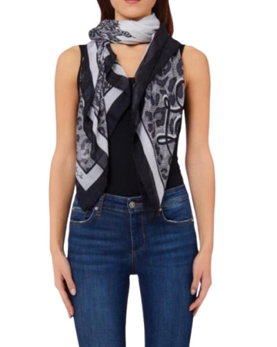 Sciarpa donna Liu Jo foulard leopard lace nero C27LJ26 2F6073 T2745 22222