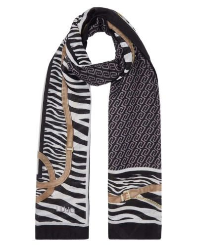 Sciarpa donna Liu Jo foulard stola animalier nero C27LJ30 2F6063 T2745 22222