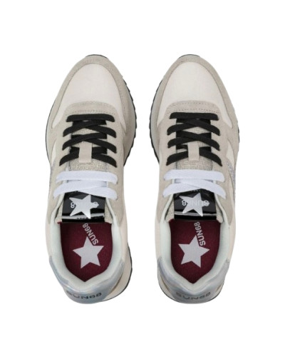 Sneaker donna Sun68 Stargirl strass logo 31 bianco panna D27SU16 Z46223