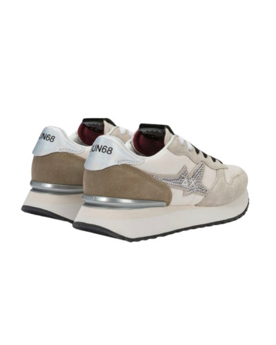 Sneaker donna Sun68 Stargirl strass logo 31 bianco panna D27SU16 Z46223
