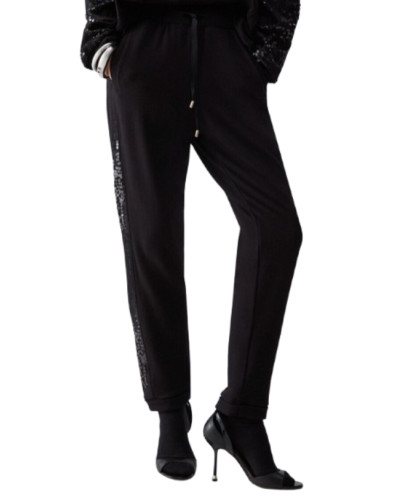 Pantalone donna Liu Jo in felpa nero E27LJ36 TF6143 FS576 D3063