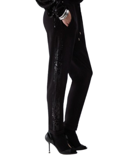 Pantalone donna Liu Jo in felpa nero E27LJ36 TF6143 FS576 D3063