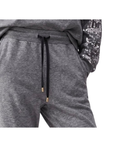 Pantalone donna Liu Jo in felpa acciaio E27LJ38 TF6143 FS576 02062