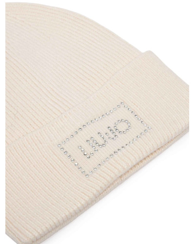 Berretto Liu jo beanie con logo burro C27LJ43 2F6022 MA38S 00192