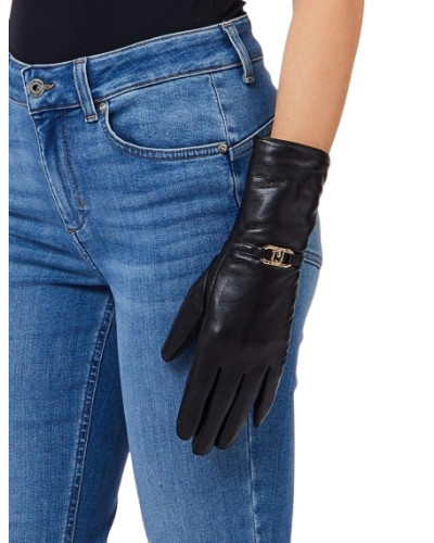 Guanti donna Liu-Jo con logo nero C27LJ46 2F6054 E0002 22222